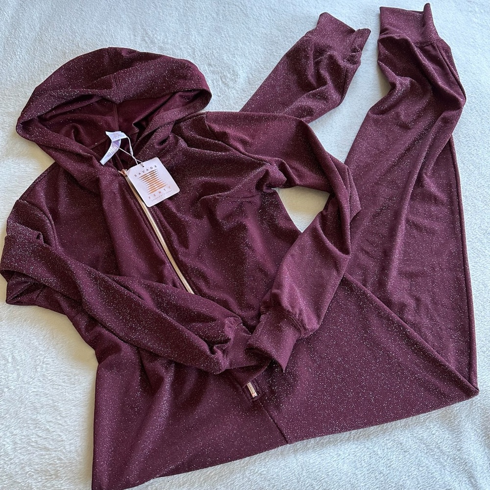 Savage X Fenty Glittering Burgundy Jumpsuit